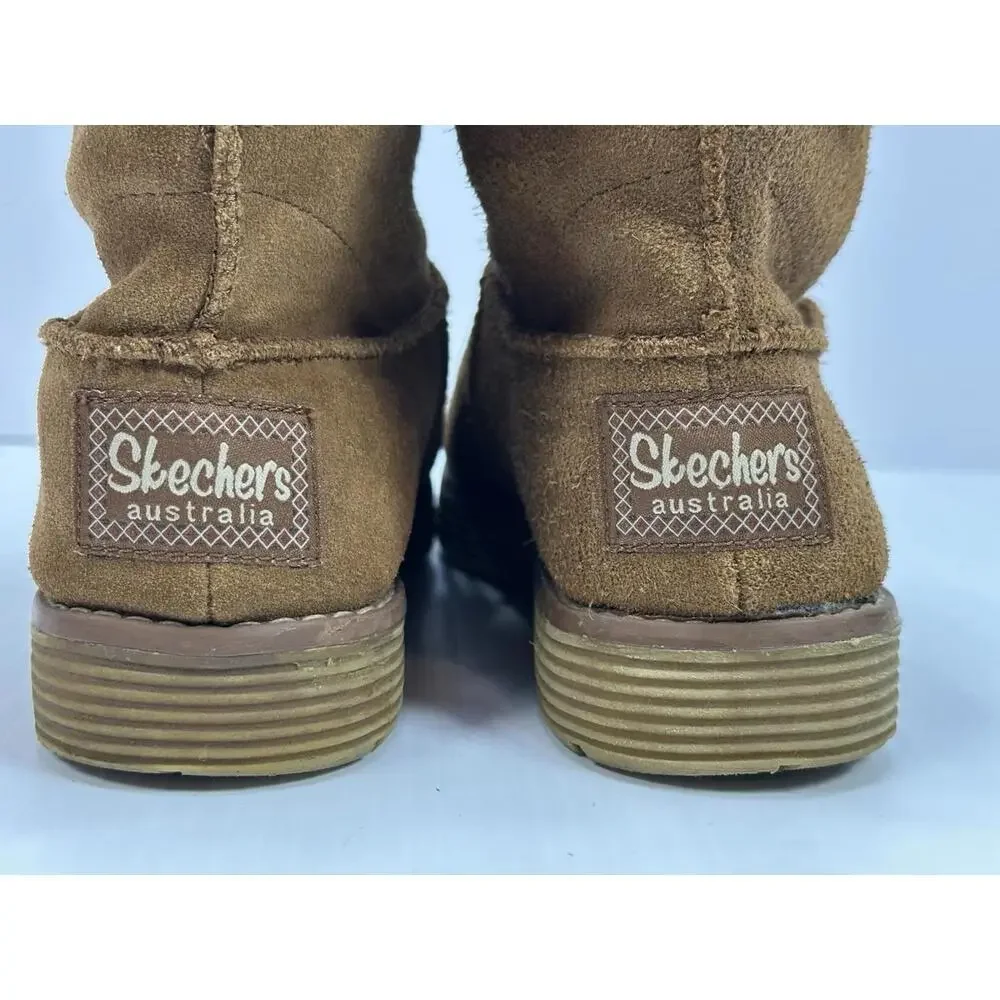 Skechers Boots‎ Womens 7.5 Adorbs Polar Ankle Winter Snow 48627 Brown Suede
